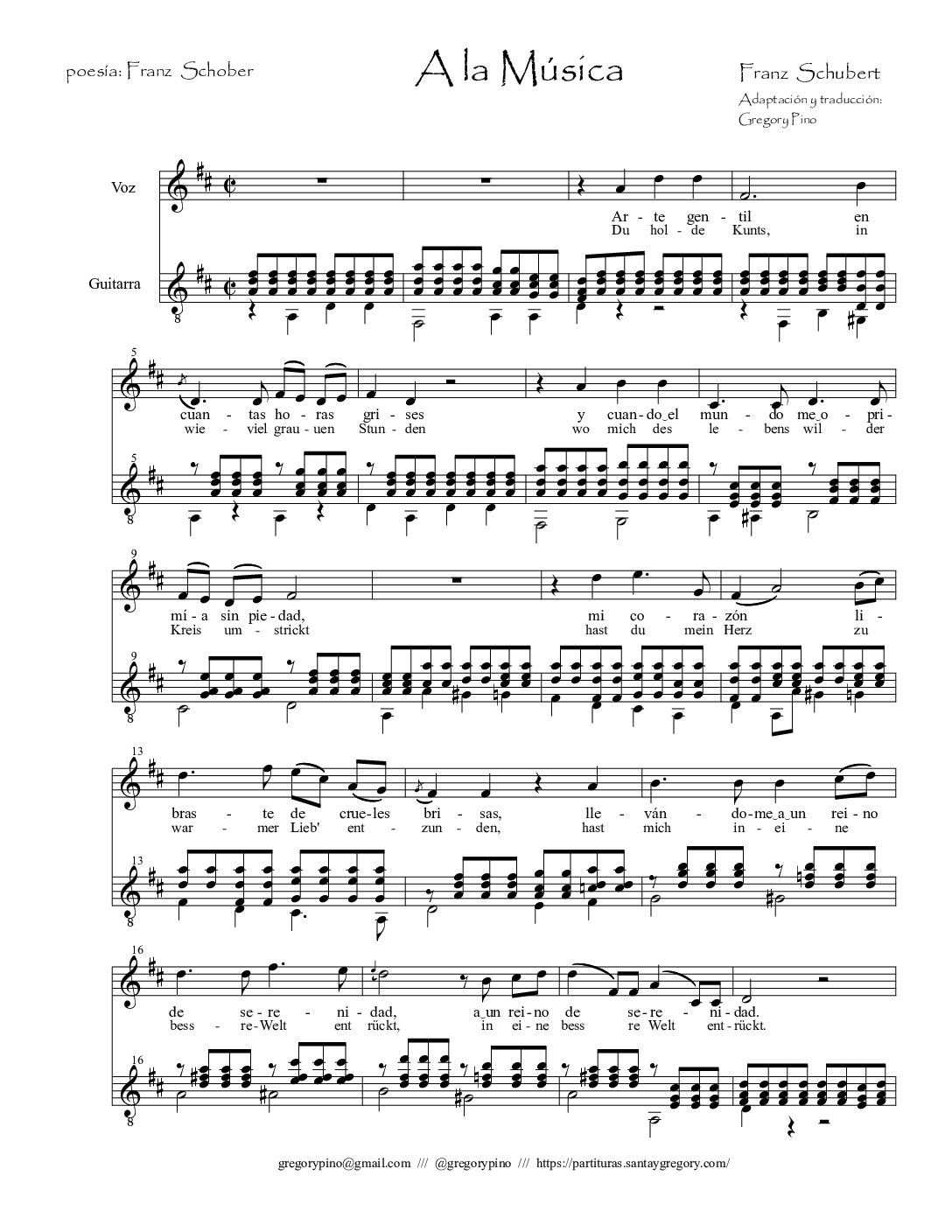 An die musik - A la música -  F. Schubert