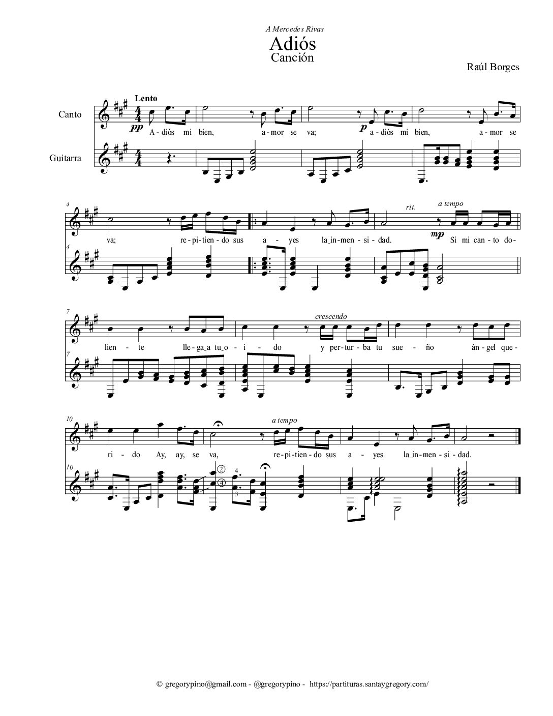 Adiós - Raúl Borges - original