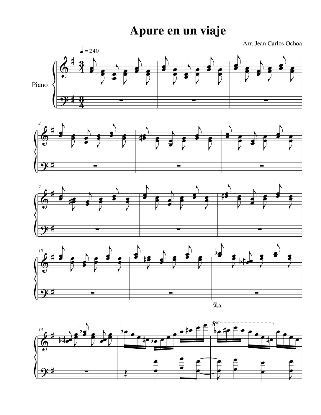 Apure en un viaje - piano