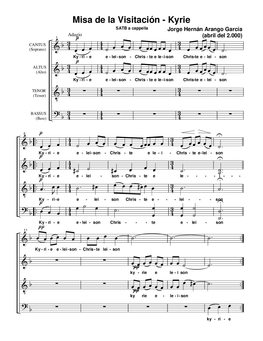 Kyrie - Jorge H. Arango SATB