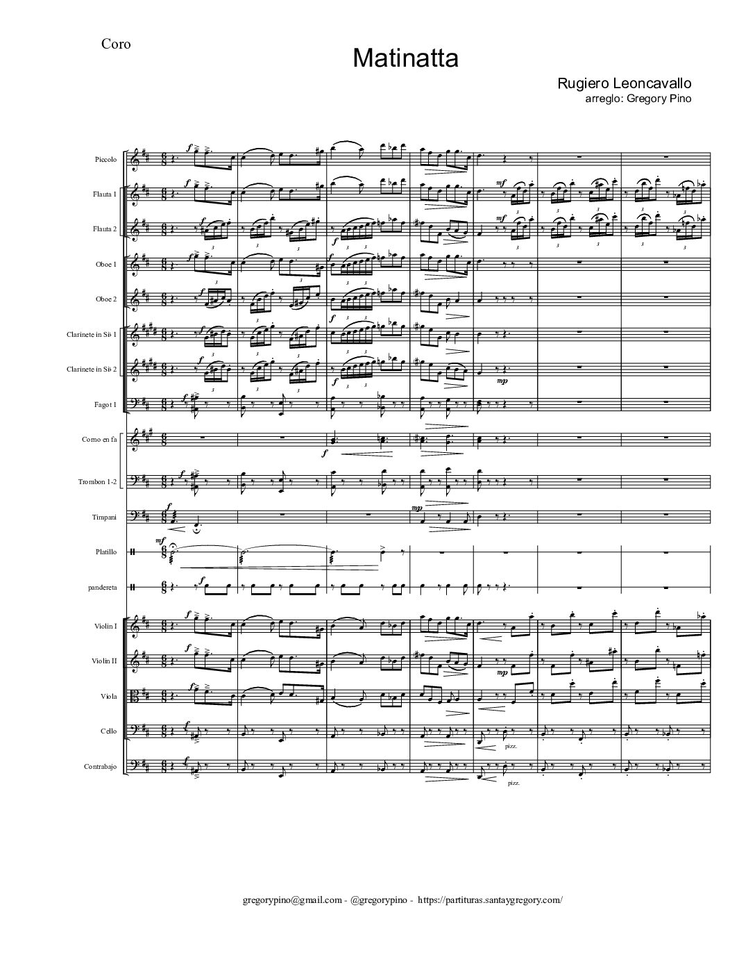 Mattinata - R. Leoncavallo - orquesta, tenor y coro