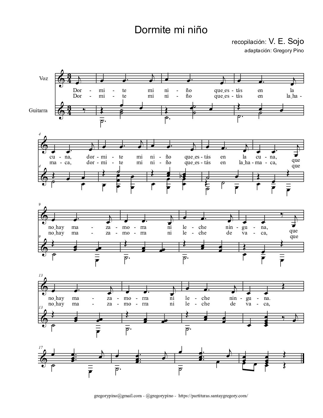 Dormite mi niño - C