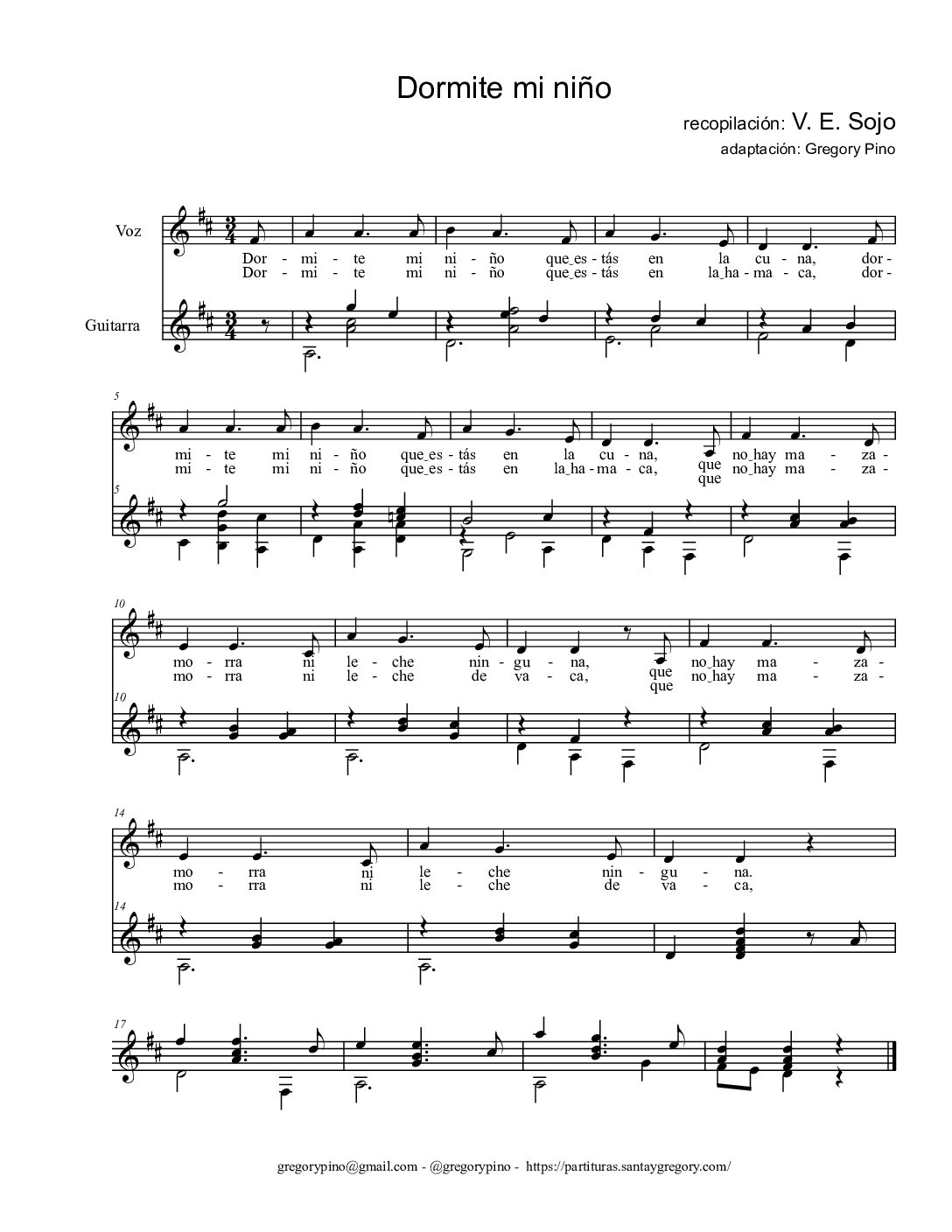 Dormite mi niño - D