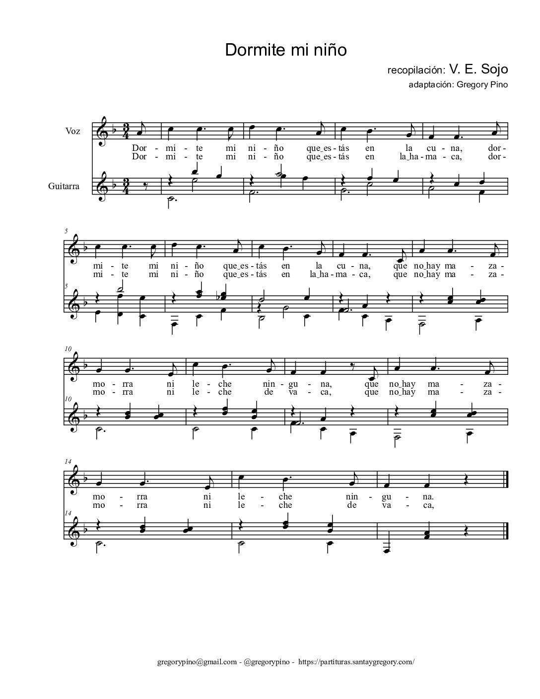 Dormite mi niño - F